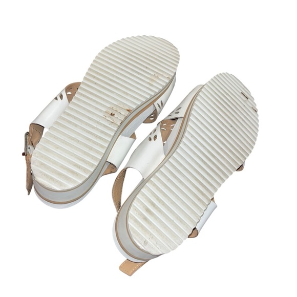 David Tate white sandals cutouts 10.5 ww wide leather - Picture 5 of 5